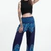 HaremPants.com Floral Vines Women's Harem Pants In Blue