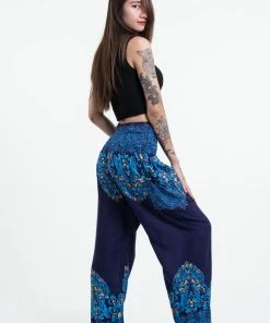 HaremPants.com Floral Vines Women's Harem Pants In Blue