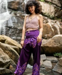 HaremPants.com Floral Vines Women's Harem Pants In Purple