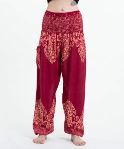 HaremPants.com Floral Vines Women's Harem Pants In Red