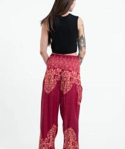 HaremPants.com Floral Vines Women's Harem Pants In Red