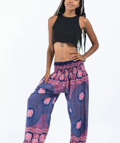 HaremPants.com Mandala Elephant Women's Elephant Pants In Blue