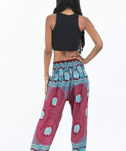 HaremPants.com Mandala Elephant Women's Elephant Pants In Red
