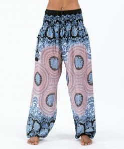 HaremPants.com Mandala Elephant Women's Elephant Pants In Silver Gray