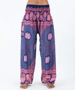 HaremPants.com Mandala Elephant Women's Elephant Pants In Blue