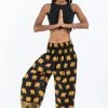 HaremPants.com Golden Elephant Women's Elephant Pants In Black