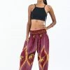 HaremPants.com Peacock Elephant Women's Elephant Pants In Red