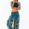HaremPants.com Peacock Elephant Women's Elephant Pants In Turquoise