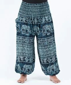 HaremPants.com Plus Size Marble Elephant Women's Elephant Pants In Black