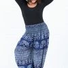 HaremPants.com Plus Size Marble Elephant Women's Elephant Pants In Blue