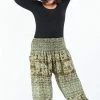 HaremPants.com Plus Size Marble Elephant Women's Elephant Pants In Olive