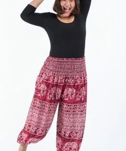 HaremPants.com Plus Size Marble Elephant Women's Elephant Pants In Red 11 HaremPants.com Plus Size Marble Elephant Women's Elephant Pants In Red