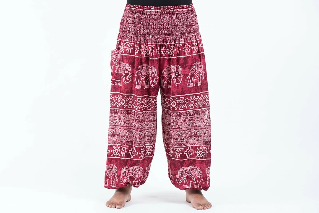HaremPants.com Plus Size Marble Elephant Women's Elephant Pants In Red 4 HaremPants.com Plus Size Marble Elephant Women's Elephant Pants In Red