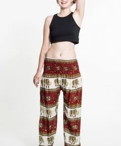 HaremPants.com Elephant Bliss Women's Elephant Pants In Red