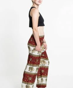 HaremPants.com Elephant Bliss Women's Elephant Pants In Red