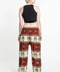 HaremPants.com Elephant Bliss Women's Elephant Pants In Red
