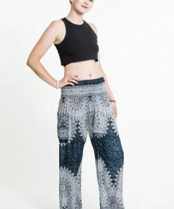 HaremPants.com Marble Mandalas Women's Harem Pants In Indigo 9 HaremPants.com Marble Mandalas Women's Harem Pants In Indigo