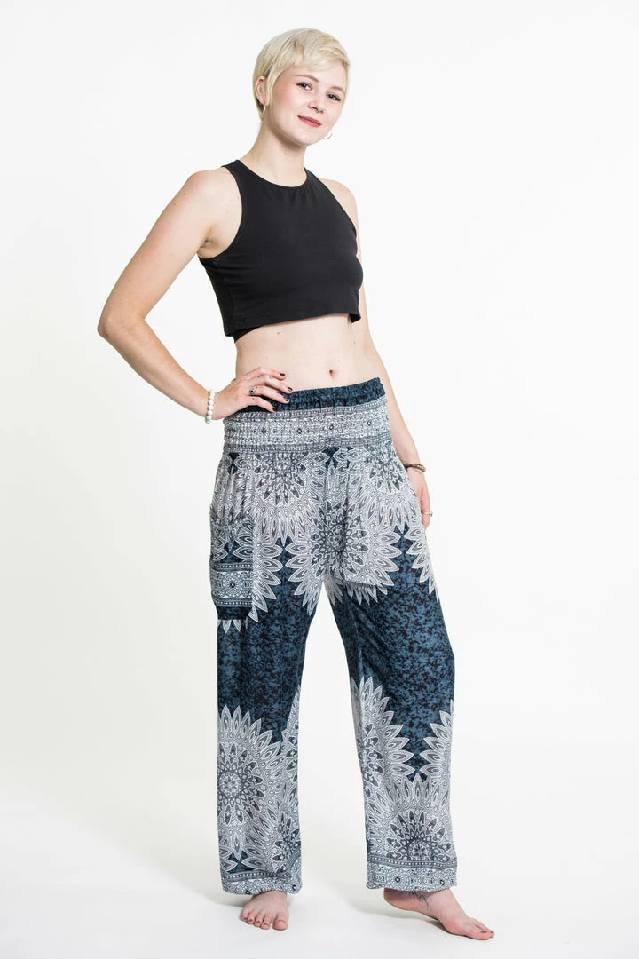 HaremPants.com Marble Mandalas Women's Harem Pants In Indigo 5 HaremPants.com Marble Mandalas Women's Harem Pants In Indigo