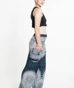 HaremPants.com Marble Mandalas Women's Harem Pants In Indigo 10 HaremPants.com Marble Mandalas Women's Harem Pants In Indigo