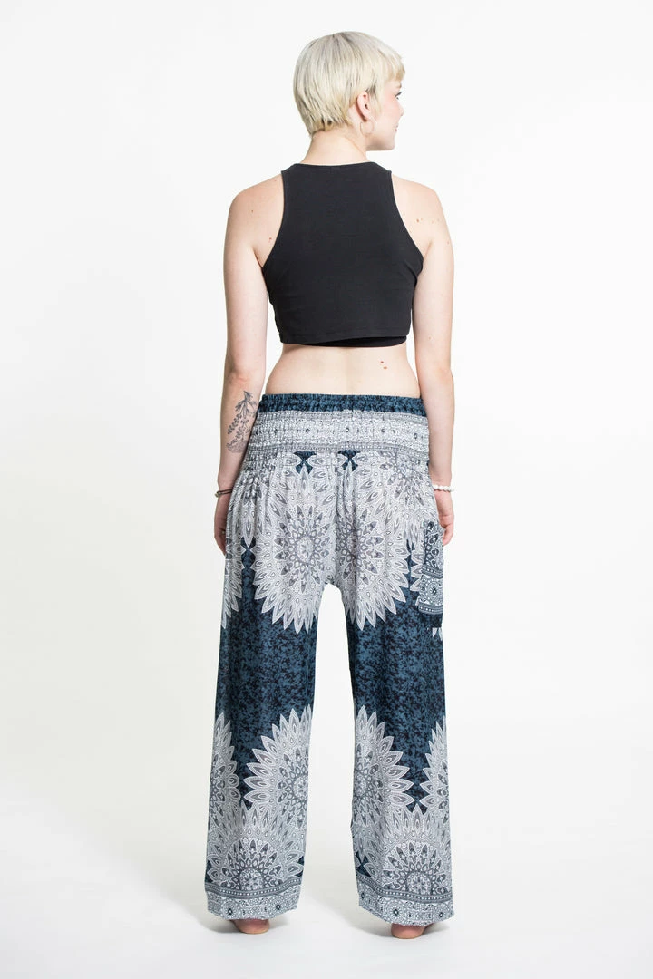HaremPants.com Marble Mandalas Women's Harem Pants In Indigo 7 HaremPants.com Marble Mandalas Women's Harem Pants In Indigo