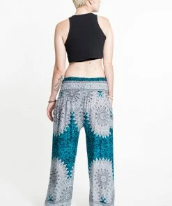 HaremPants.com Marble Mandalas Women's Harem Pants In Turquoise 9 HaremPants.com Marble Mandalas Women's Harem Pants In Turquoise