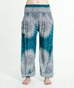 HaremPants.com Marble Mandalas Women's Harem Pants In Turquoise