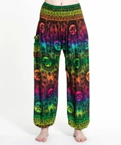 HaremPants.com Rainbow Elephant Women's Elephant Pants In Green