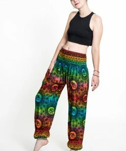 HaremPants.com Rainbow Elephant Women's Elephant Pants In Orange