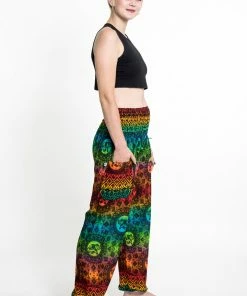 HaremPants.com Rainbow Elephant Women's Elephant Pants In Orange