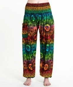 HaremPants.com Rainbow Elephant Women's Elephant Pants In Orange