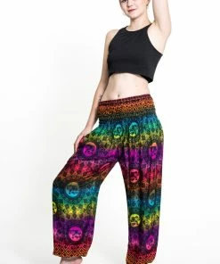 HaremPants.com Rainbow Elephant Women's Elephant Pants In Purple