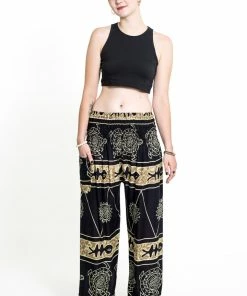HaremPants.com Turtle Print Women's Harem Pants In Gold