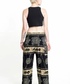 HaremPants.com Turtle Print Women's Harem Pants In Gold