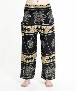 HaremPants.com Turtle Print Women's Harem Pants In Gold