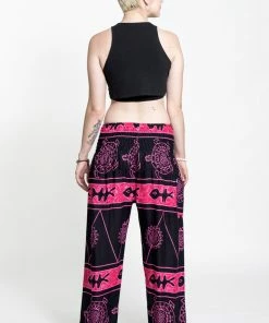HaremPants.com Turtle Print Women's Harem Pants In Pink 11 HaremPants.com Turtle Print Women's Harem Pants In Pink