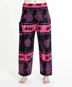 HaremPants.com Turtle Print Women's Harem Pants In Pink