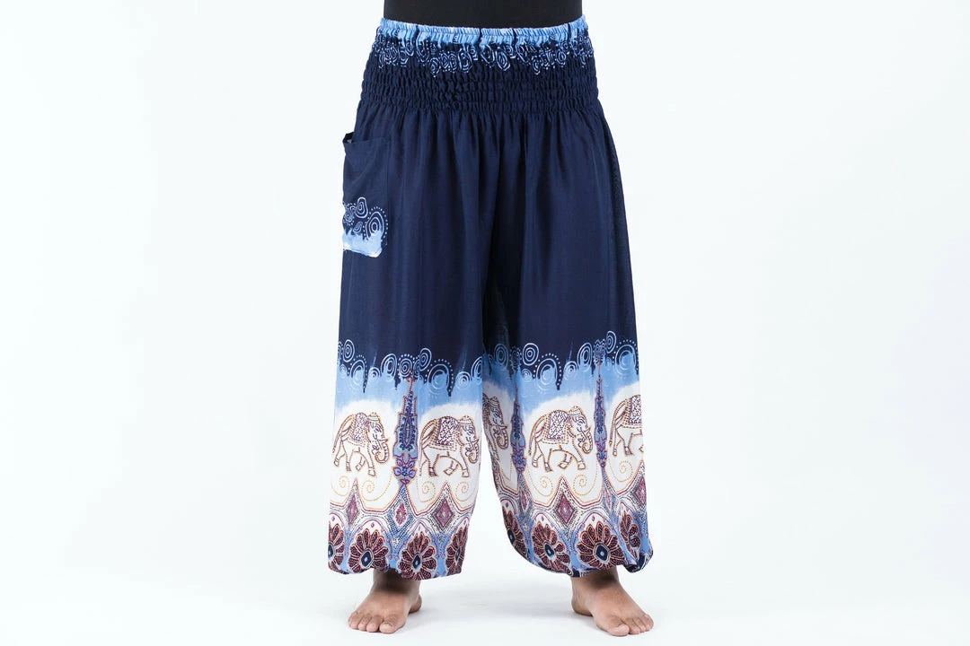 HaremPants.com Plus Size Solid Top Elephant Women's Elephant Pants In Blue 4 HaremPants.com Plus Size Solid Top Elephant Women's Elephant Pants In Blue