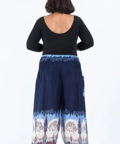 HaremPants.com Plus Size Solid Top Elephant Women's Elephant Pants In Blue 9 HaremPants.com Plus Size Solid Top Elephant Women's Elephant Pants In Blue