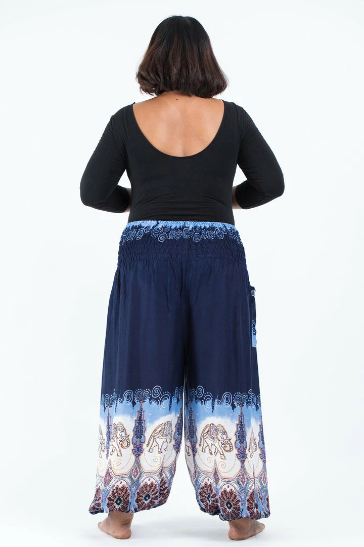 HaremPants.com Plus Size Solid Top Elephant Women's Elephant Pants In Blue 6 HaremPants.com Plus Size Solid Top Elephant Women's Elephant Pants In Blue