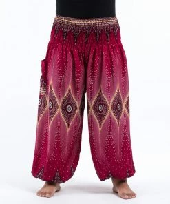 HaremPants.com Plus Size Diamond Peacock Women's Harem Pants In Red