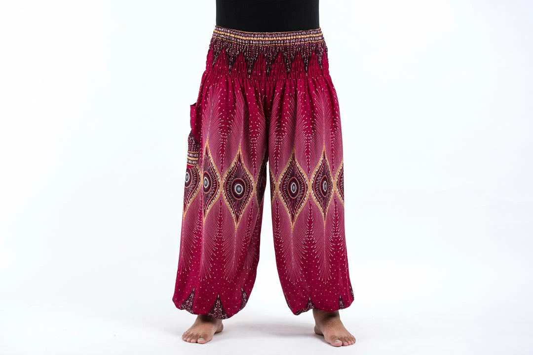 HaremPants.com Plus Size Diamond Peacock Women's Harem Pants In Red 4 HaremPants.com Plus Size Diamond Peacock Women's Harem Pants In Red