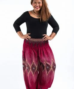 HaremPants.com Plus Size Diamond Peacock Women's Harem Pants In Red