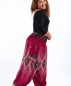 HaremPants.com Plus Size Diamond Peacock Women's Harem Pants In Red 8 HaremPants.com Plus Size Diamond Peacock Women's Harem Pants In Red