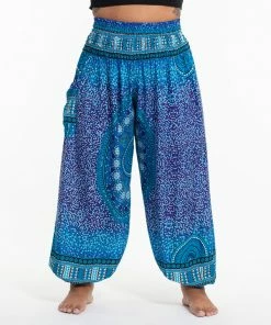 HaremPants.com Plus Size Tribal Chakras Women's Harem Pants In Blue