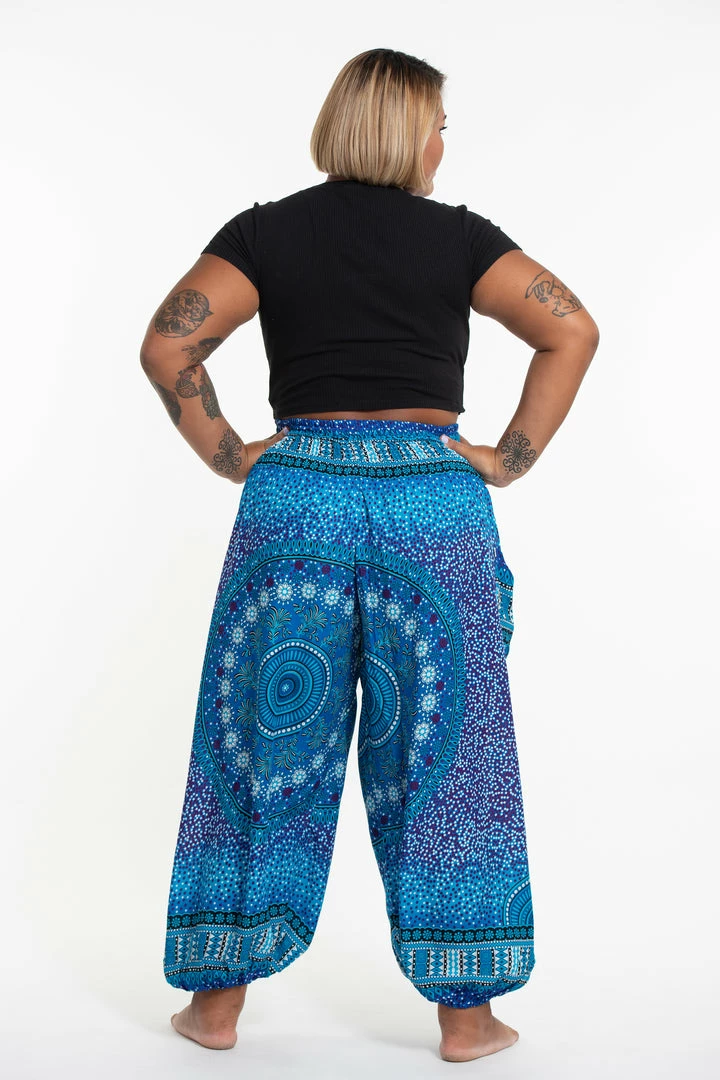 HaremPants.com Plus Size Tribal Chakras Women's Harem Pants In Blue 6 HaremPants.com Plus Size Tribal Chakras Women's Harem Pants In Blue