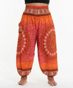 HaremPants.com Plus Size Tribal Chakras Women's Harem Pants In Orange