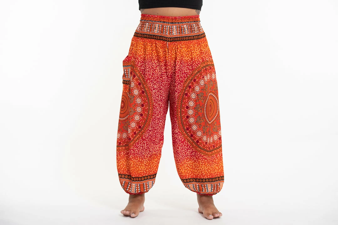 HaremPants.com Plus Size Tribal Chakras Women's Harem Pants In Orange 4 HaremPants.com Plus Size Tribal Chakras Women's Harem Pants In Orange