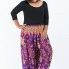 HaremPants.com Plus Size Peacock Paisley Women's Harem Pants In Purple