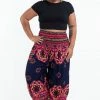 HaremPants.com Plus Size Lotus Mandalas Women's Harem Pants In Navy