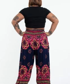 HaremPants.com Plus Size Lotus Mandalas Women's Harem Pants In Navy 9 HaremPants.com Plus Size Lotus Mandalas Women's Harem Pants In Navy